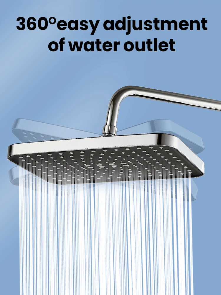 

Насадка для душа с дождевой насадкой, большая панель, большой поток, наполнение, потолочная насадка для душа, вращение на 360°, смеситель для ванной комнаты из АБС-пластика высокого давления