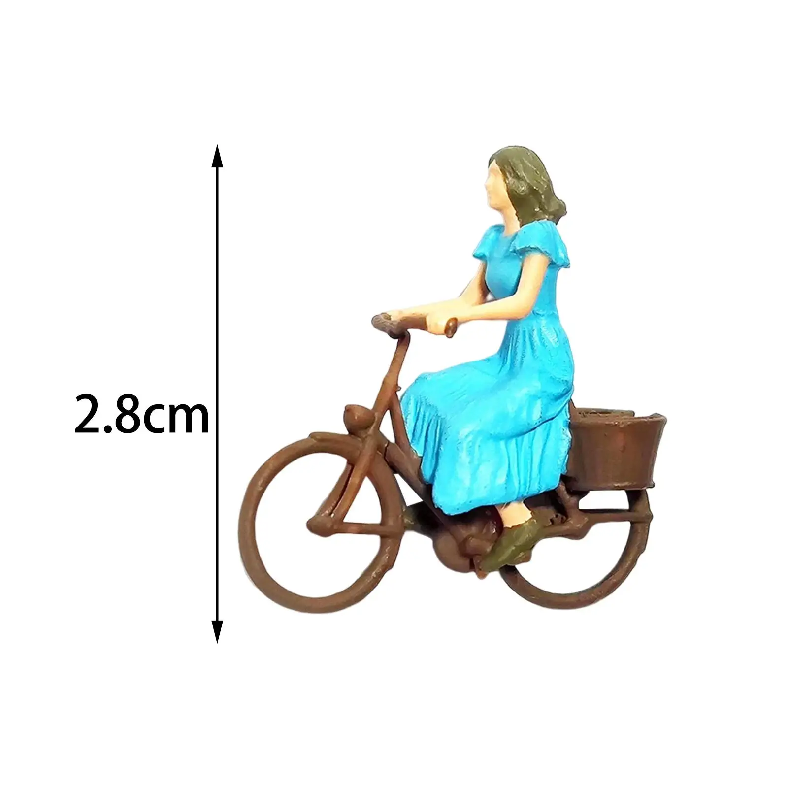 Resin 1/87 Scale Cyclist Figures Mini People Model Ornament Tiny People for DIY Scene Diorama Dollhouse Layout Decor