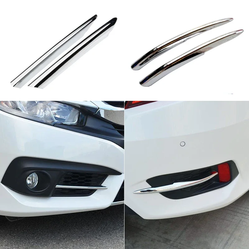 

Подходит для Honda Civic Седан 2016 2017 2018 10th передние противотуманные фары светильник абажур для лампы с металлическим каркаксом бровь веко Garnish ра...