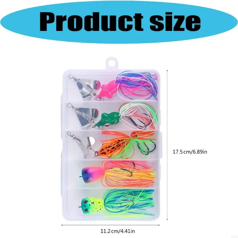 5Pcs Rotierenden Angeln Lockt Spinner Köder Harte Metall Haken Spinner Köder Frösche Swimbait Jig Locken Spinnerbait Dauerhafte – Detail 6