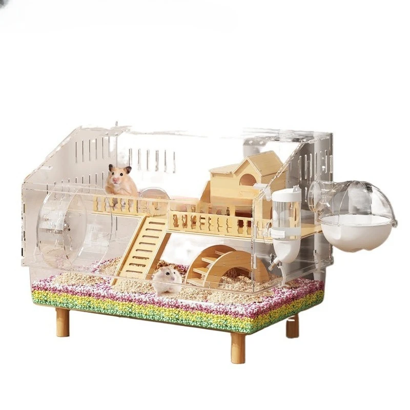 

Hamster Cage Panoramic View Transparent Cheap Large Golden Bear Cage Anti-gnawing Space Luxury Villa