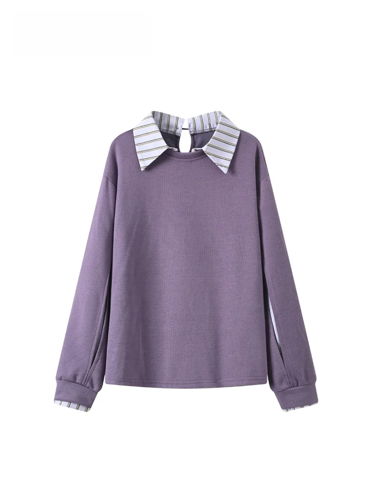 

CaraCLUB Женский свитшот большого размера с длинным рукавом, весенний, свободный, с эффектом двухслойности, модный повседневный топ