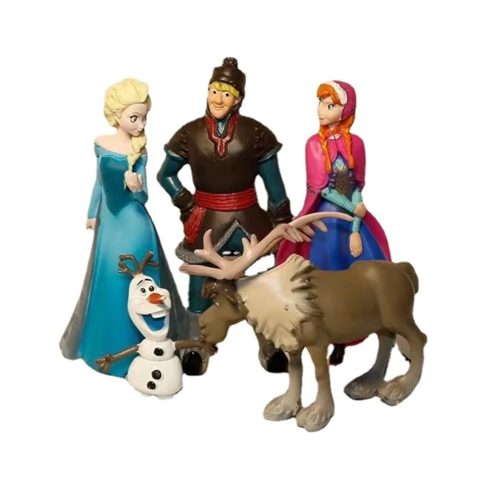 

Disney Cute Cartoon Anime Frozen Children's Dream Castle Princess Elsa Anna A Set of Five Styles Garage Kit Models Toy Ornament