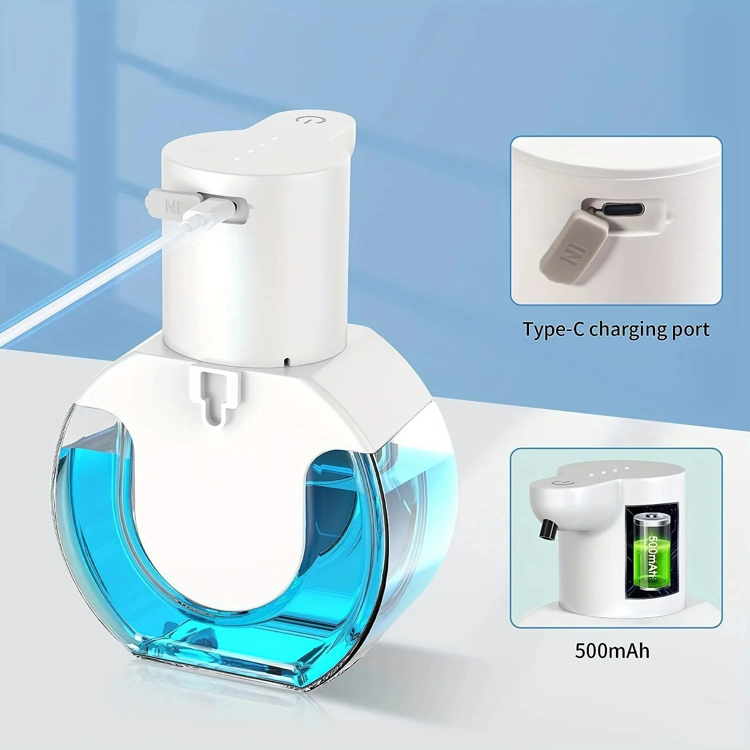 Intelligent Induction Soap Dispenser Charging Model, 4 Adjustable Liquid Ipx5 Waterproof, Human Body Rapid Induction Bubble