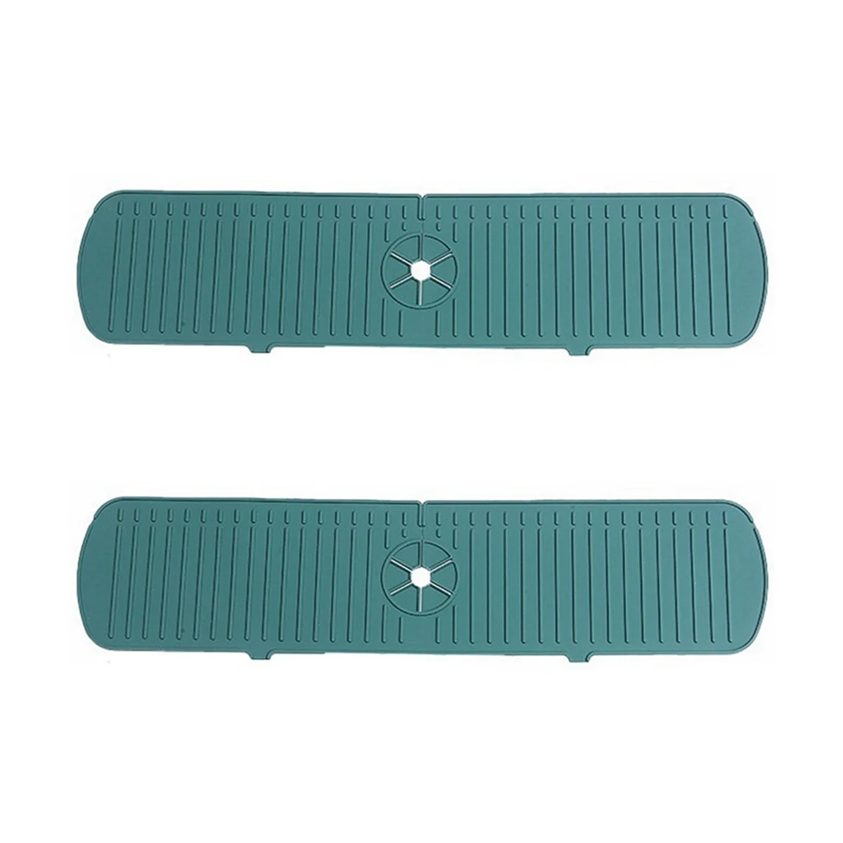 HHTL 2 uds almohadilla contra salpicaduras para grifo de cocina, alfombrilla protectora de silicona para grifo, almohadilla de drenaje, Protector de encimera (61x14,5x0,5 cm)
