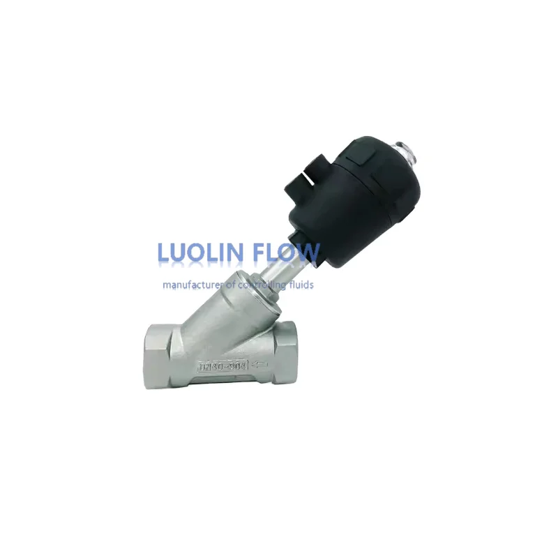 Тип продукта премиум-класса, резьба из нержавеющей стали, пластиковая головка, управление воздухом, пневматический угловой седловидный клапан, без Pn16