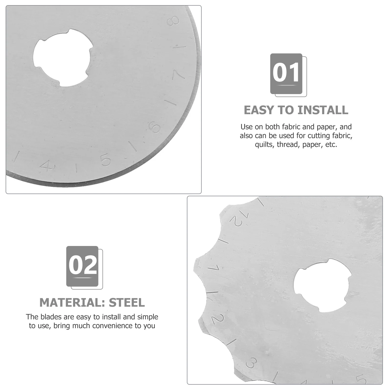 Cuchillas de repuesto para cortador rotativo, herramienta de corte de papel para tela acolchada de 45mm, accesorios para manualidades de álbum de recortes, 10 Uds.