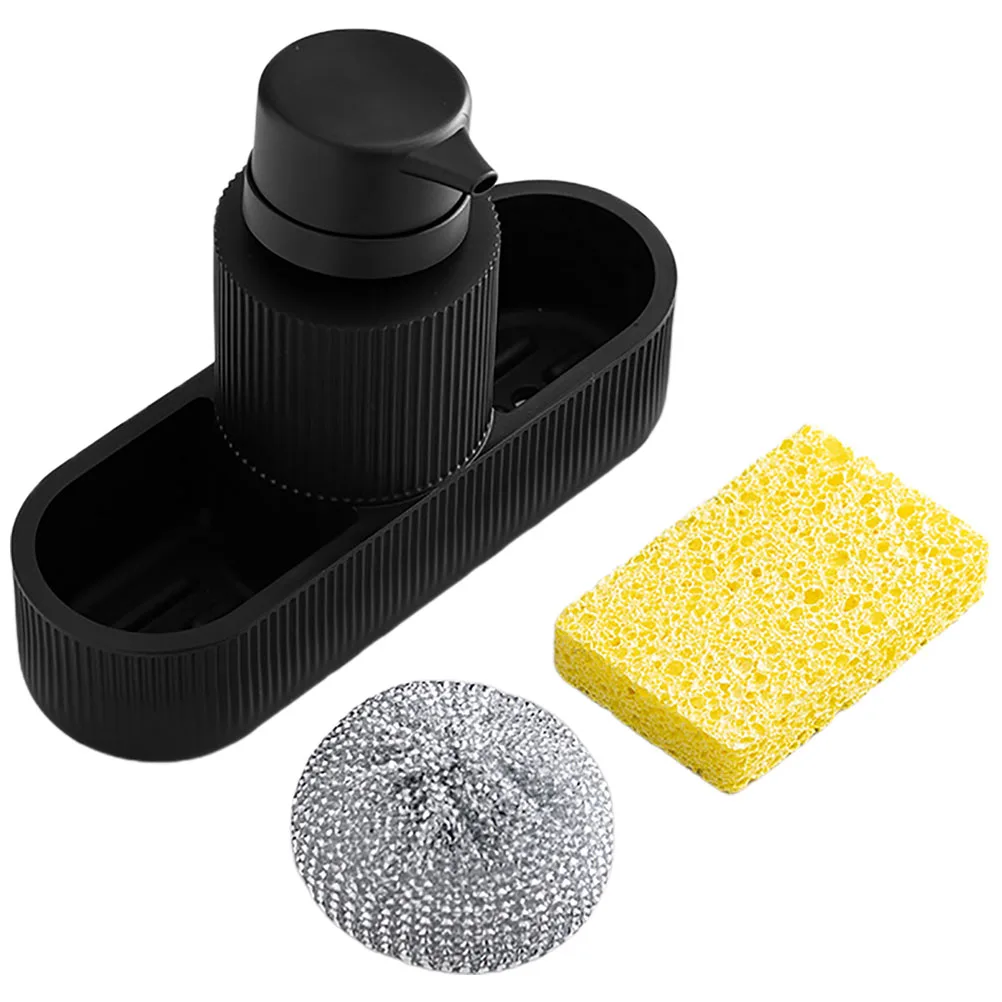 

1Set Resin Kitchen Soap Dispenser with Sponge Holder for Dishwashing Efficient Pump Design Minimalist Sink Organizer Dish Soap