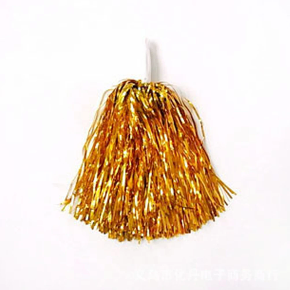 

10 Pcs Cheerleader Pom Poms Plastic Glossy Lightweight Smooth Handle Sports Game Accessories for Football Basketball