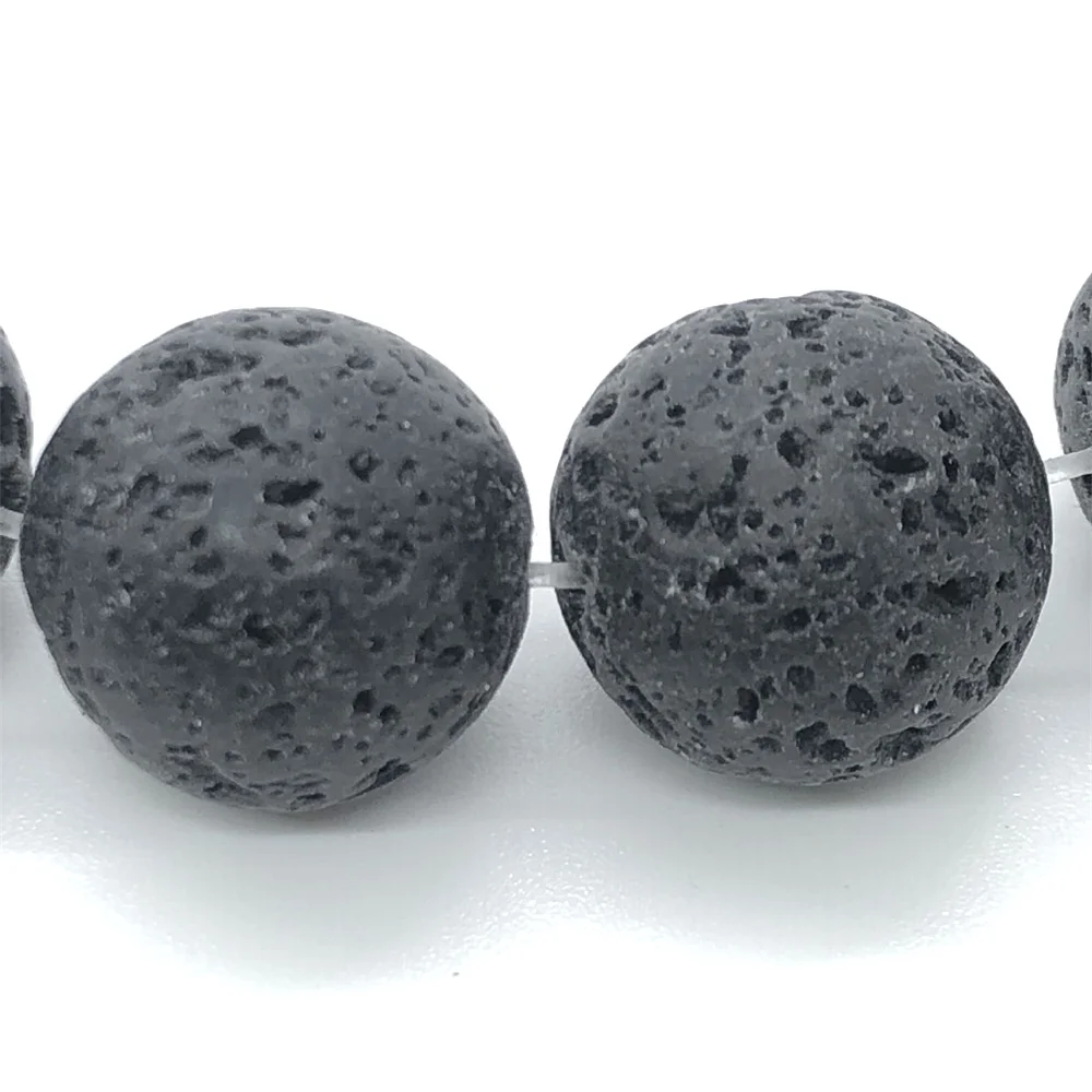 

Wholesale Natural Black Volcanic Lava Rock Round Beads for Jewelry Making DIY Necklace Bracelet Earring Charm Beading 6-12mm