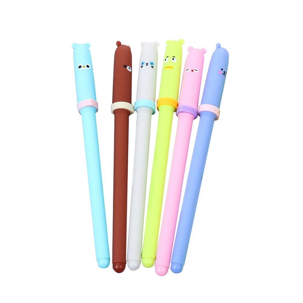 

6 Pcs Creative Writing Stationery Animal Design Kids Student Use Novelty Pen 14 5x1x1cm Plastic Cute Fun