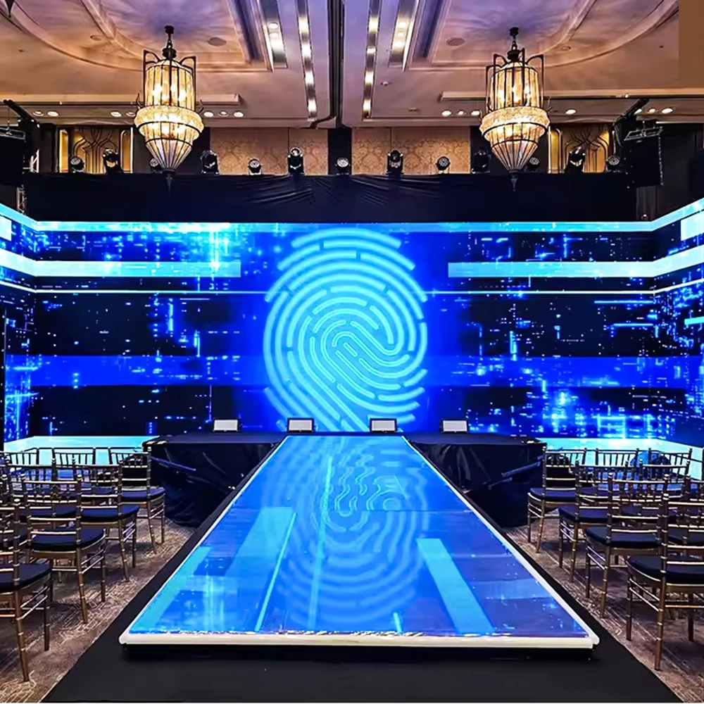 Human-Screen InteractionFull Color Stage Background Stores Wedding Dance Interactive Floor Structure Led Display Screen.Interact