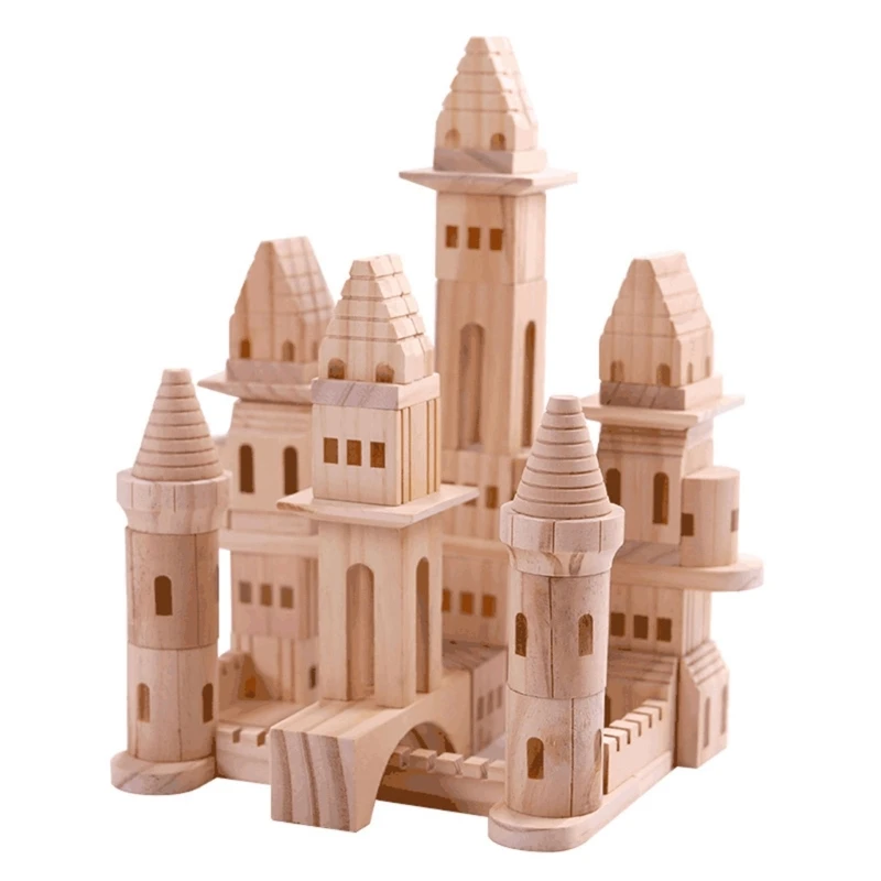 Q0KB Toy Stacking Castle Building Block Educational Toy for 3 4 5 6 Years Old Kids Boys Girls Baby Gifts