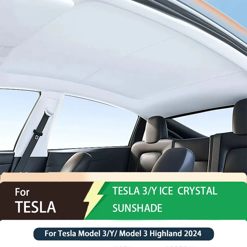 

Подходит для Tesla Model 3 Y 2021-2024 Model 3 Highland, новая модернизированная пряжка из ткани для льда, солнцезащитный козырек, стеклянная крыша, передний и задний люк