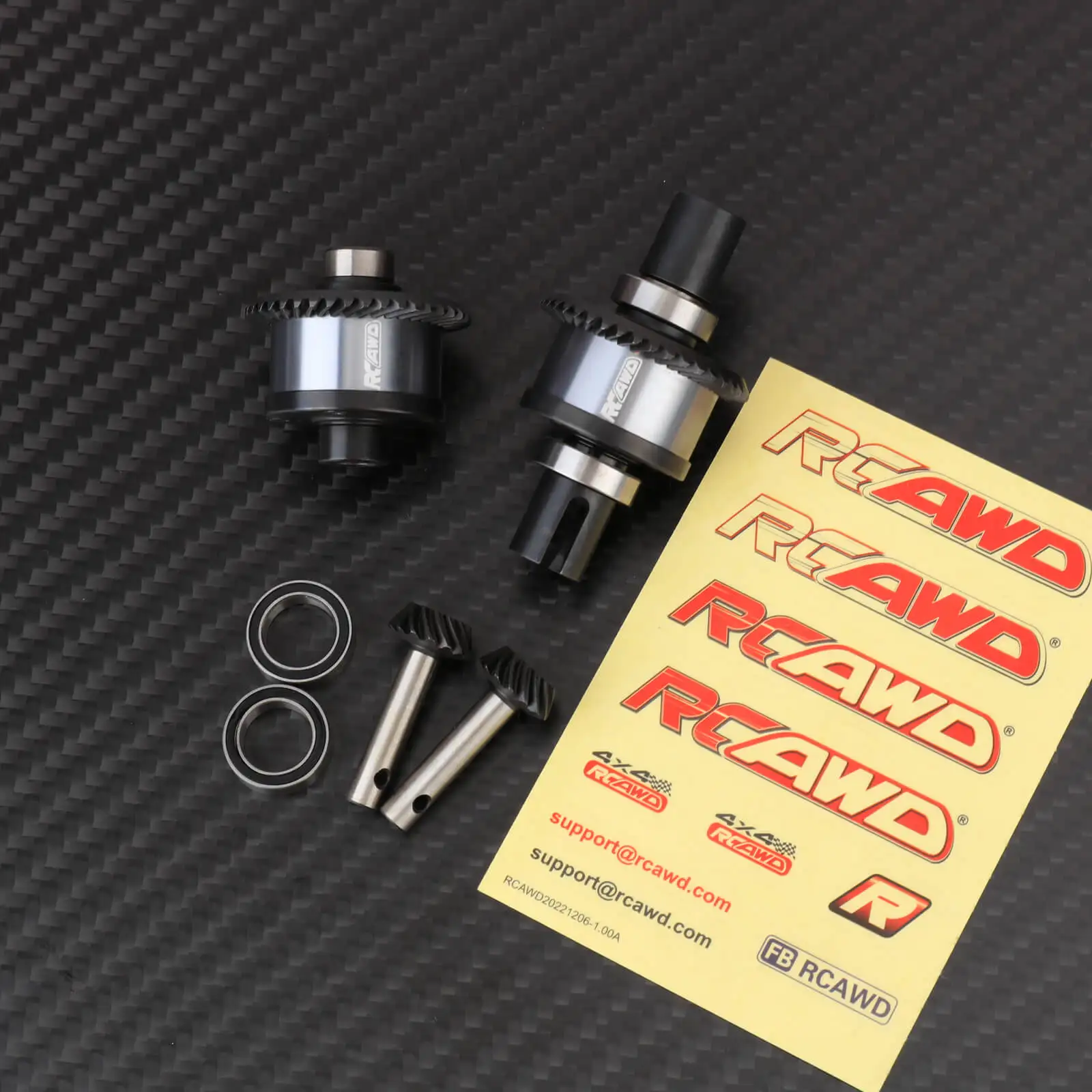 RCAWD Front Rear Metal Differential Assembly with 40T 14T Gears Diff for 1/10 LOSI Baja Rey 4WD Hammer Rey U4 Rock Racer Upgrade