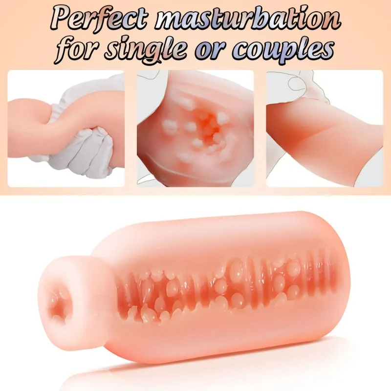 Milk Bottle Shape Male Masturbation Cup Silicone Masturbator Soft Emulational Vaginal Bulge Portable Manual Sex Toys for Man