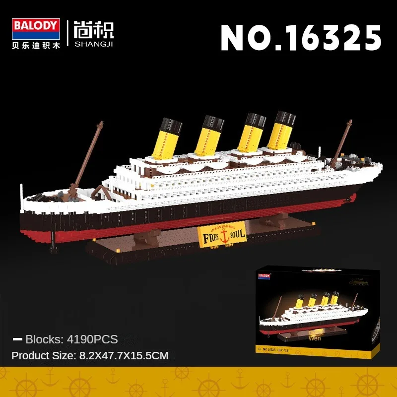 

Balody Mini Blocks Assembly Building Bricks Boat Titanic Model Cruise Ship Juguetes Toy Kid Gift Girl Birthday Present 16235