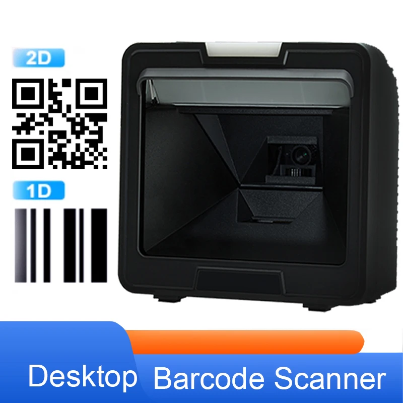 Omnidirectional USB Wired Desktop Barcode Reader 1D 2D PDF417 Data Matrix Bar Code Reader Automatic Scanning for Retail