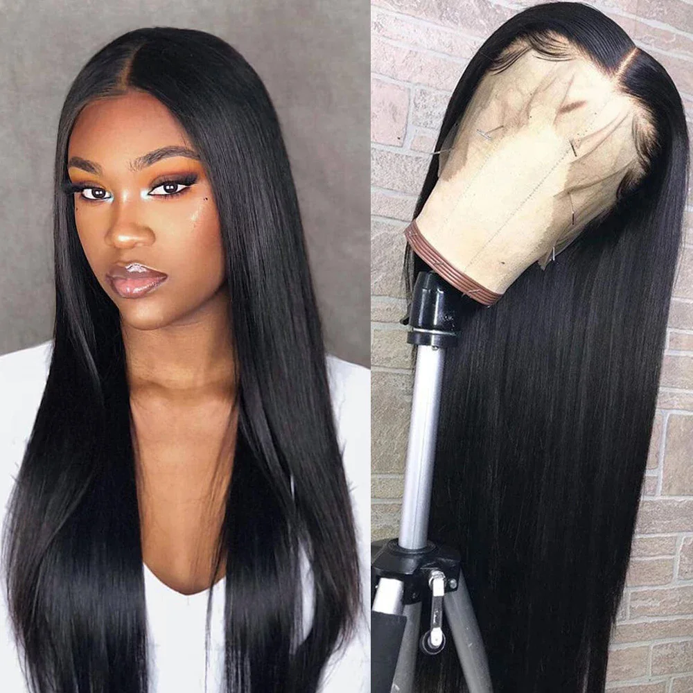 Human Hair Wigs Smooth Straight HD Lace Frontal Wig Human Hair Brazilian Remy 13x4 Lace Front Wigs For Women Lace Closure Wig