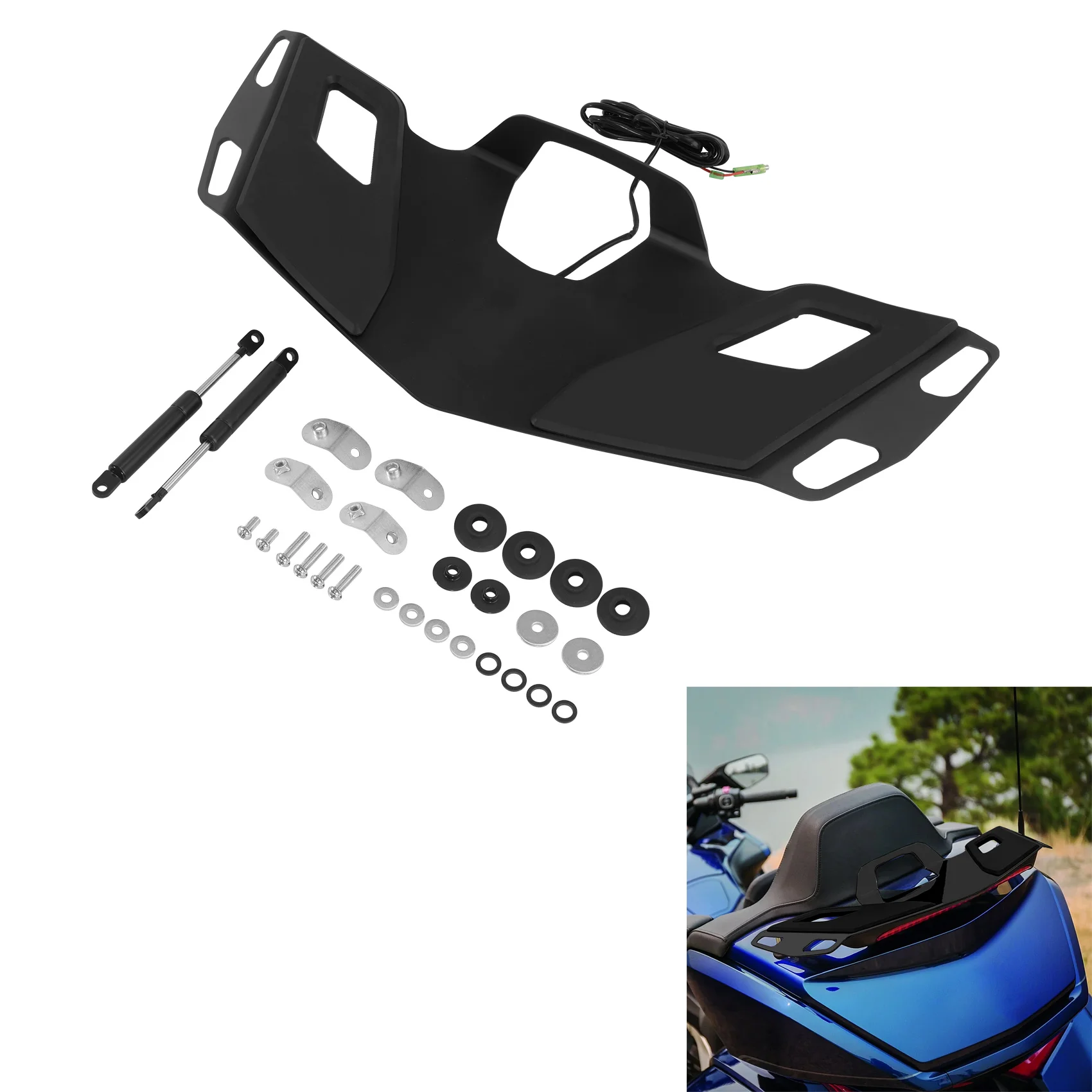 Rear Trunk luggage Rack W/ LED Brake Light For Honda Goldwing GL1800 2018 2019 2020 Motorcycle Chrome/Black