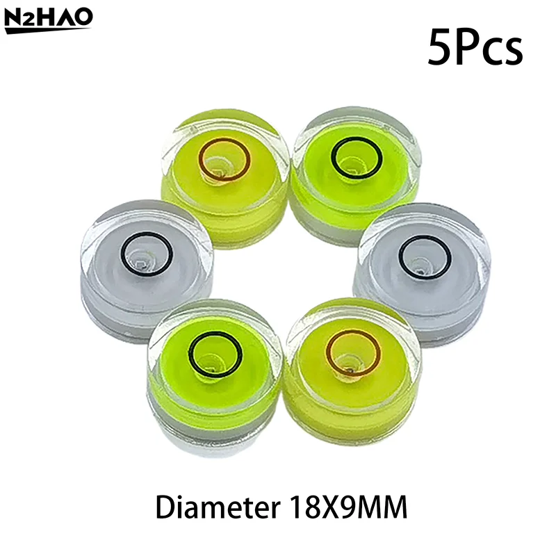 5pcs Mini Round Accuracy Bubble Level Bullseye Instrument Horizontal Precision Bubble Level Measuring Tool
