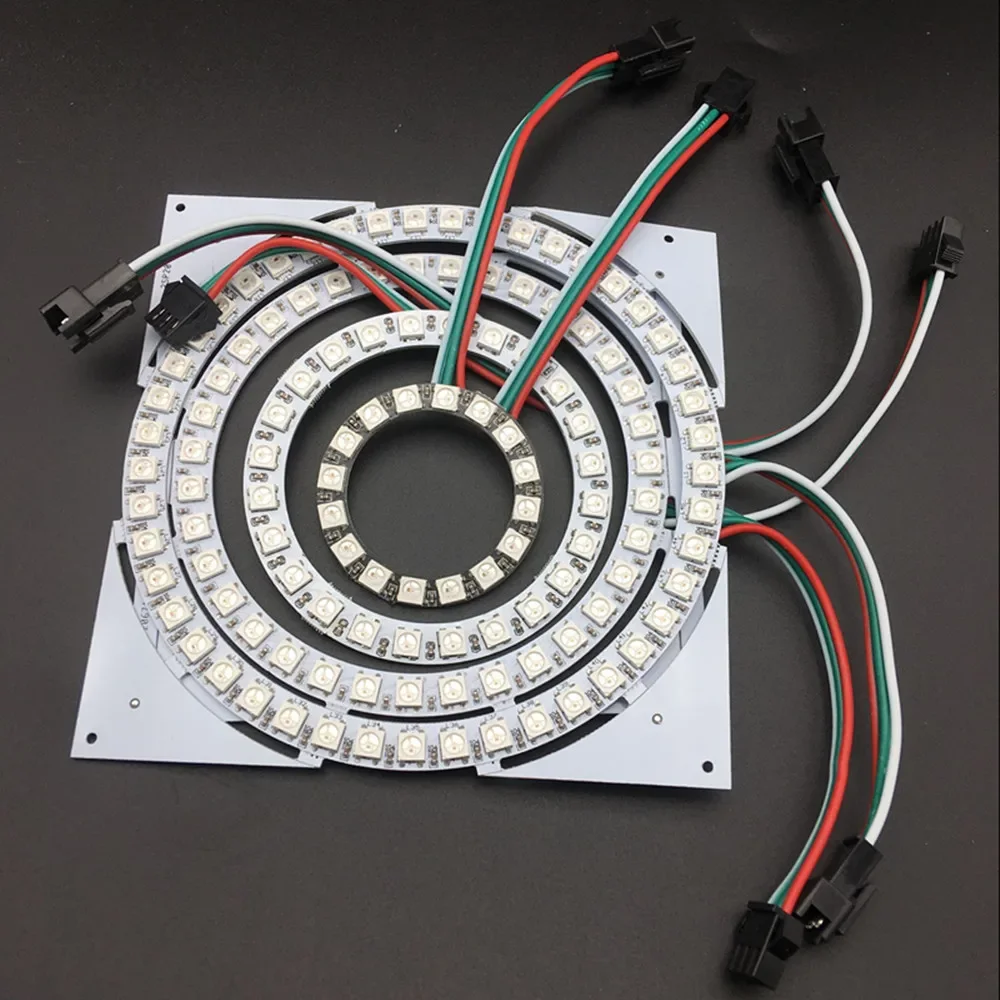 DC5V WS2812B Led Digital Panel Matrix Flexible Screen 8*8 16*16 8*32 5050 RGB WS2812 Ring Individually Addressable Pixels