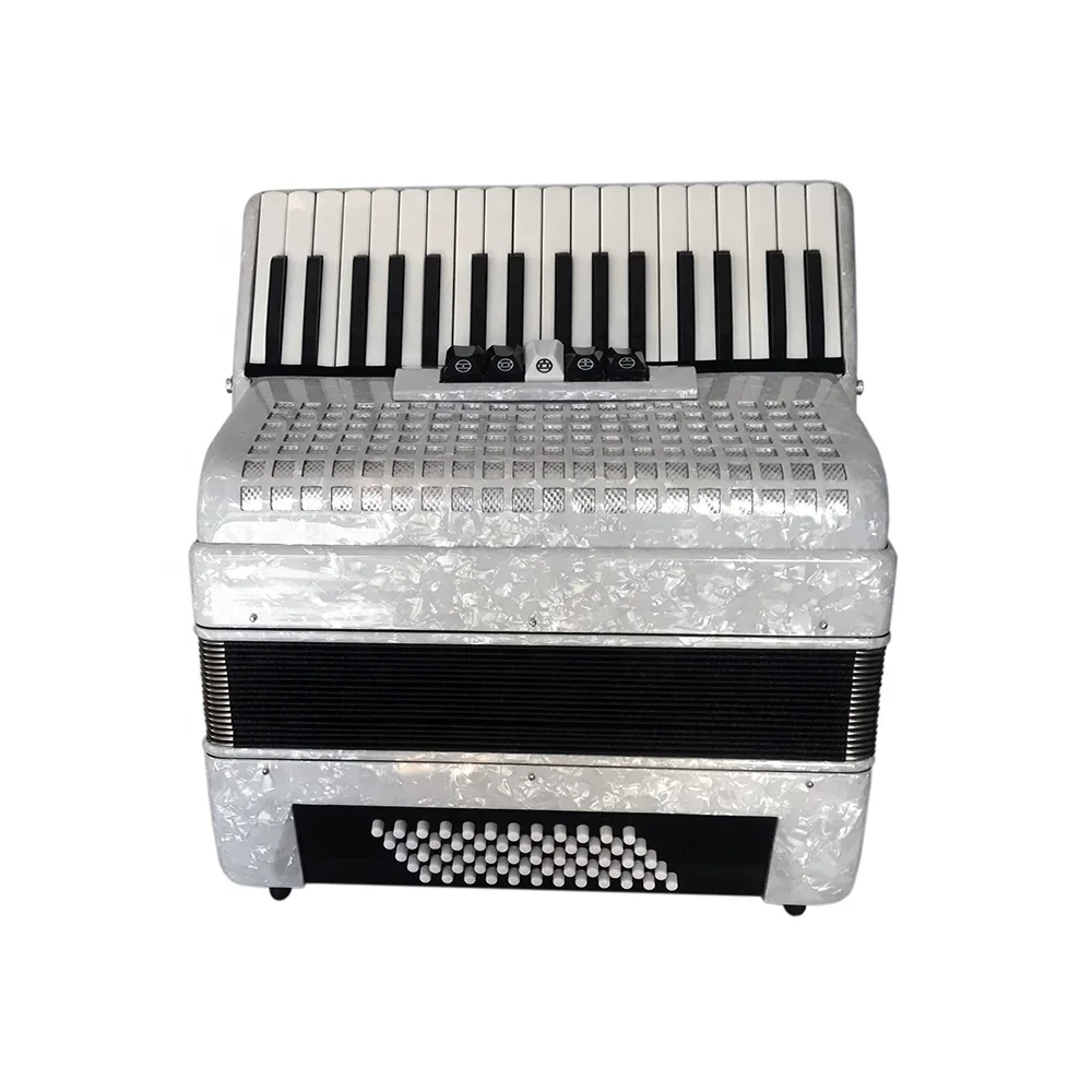 SEASOUND OEM White 34 Keys 60 Bass 5 Registers Piano Keyboard Accordion Instrument Acordeon JP3460