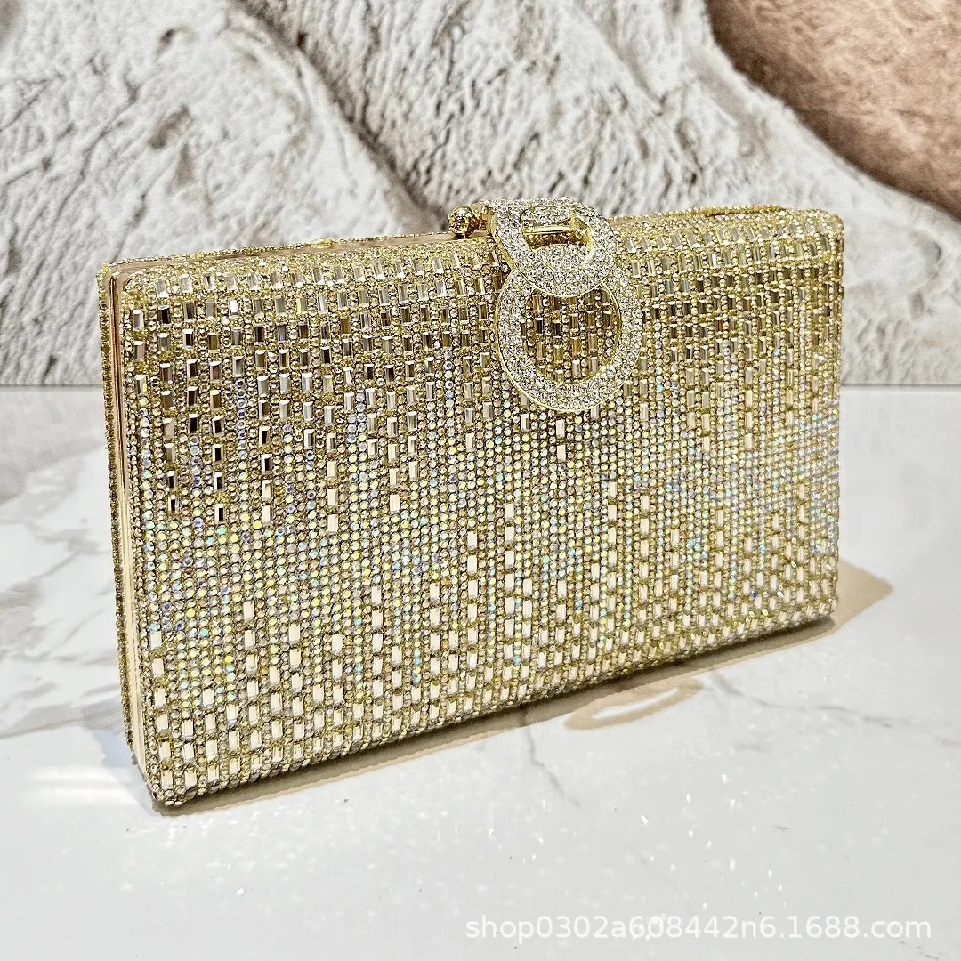 Shiny Rhinestone Evening Dress Wallet Crystal Diamond Women's Handbag Fashion Banquet Wedding Chain Shoulder Money Bag view 2