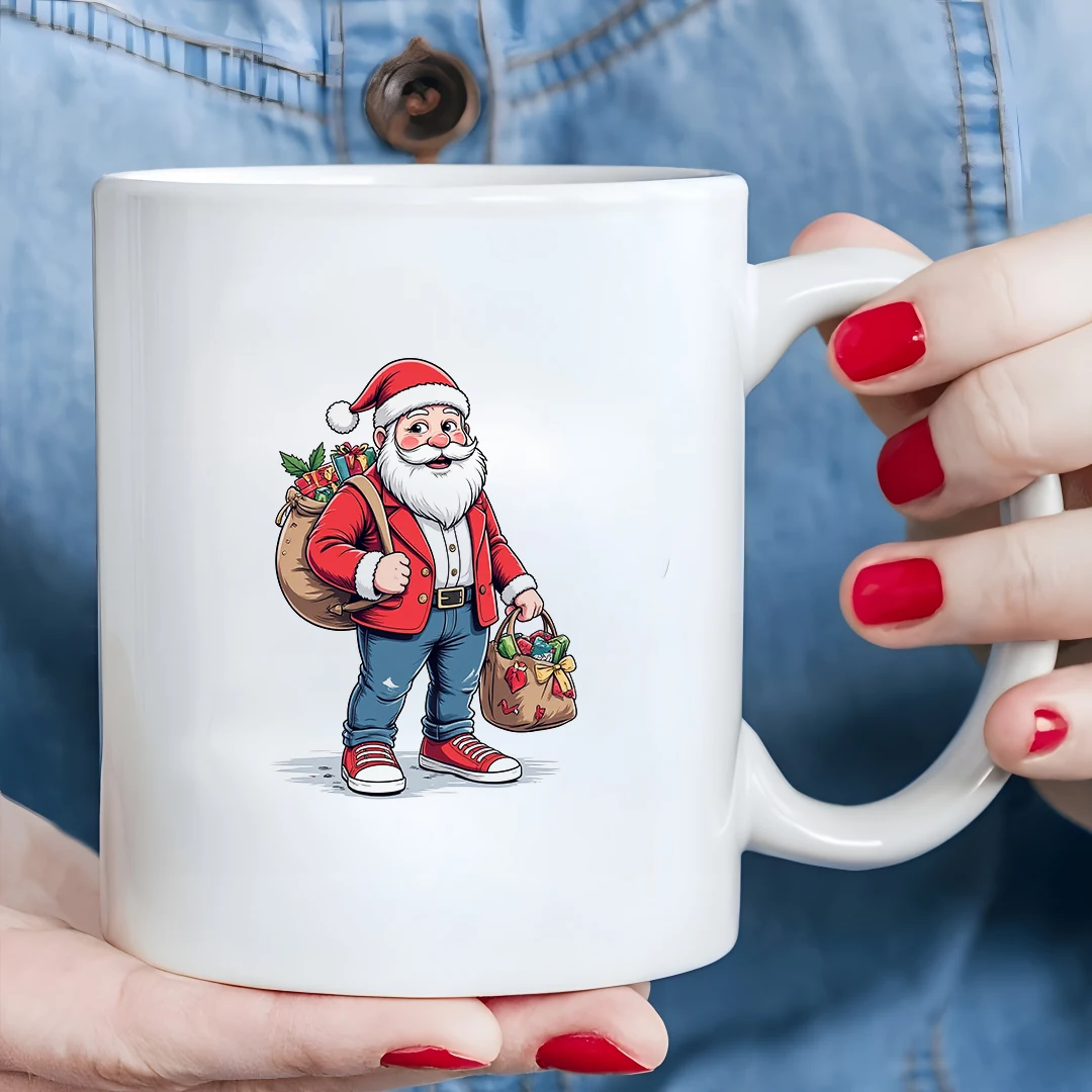 

Cute Santa Claus Themed Mug 11OZ Kids Cold & Hot Drink Cup Festive Gift Essential for Family & Office Warm Christmas Atmosphere