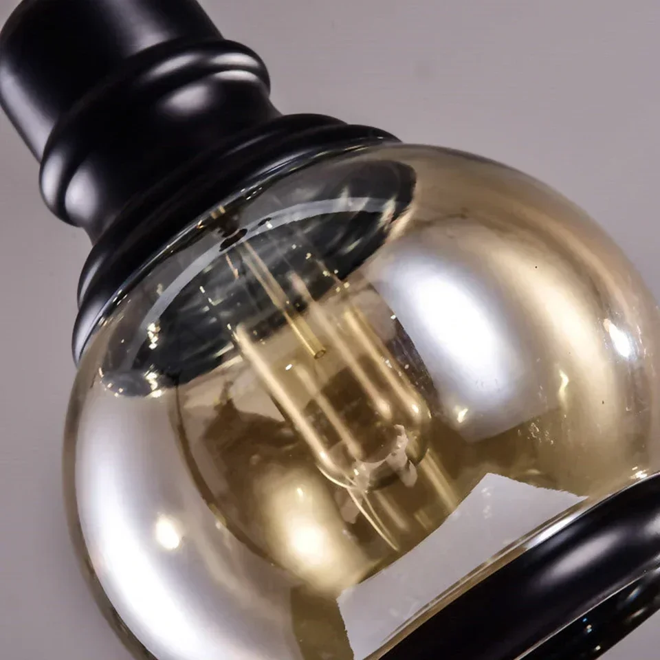 

LED X Vintage Loft Pendant Light Industrial Style Amber Glass Lamp Bar/Restaurant Retro Room Bar Bed Room 3 Style Pendant Light