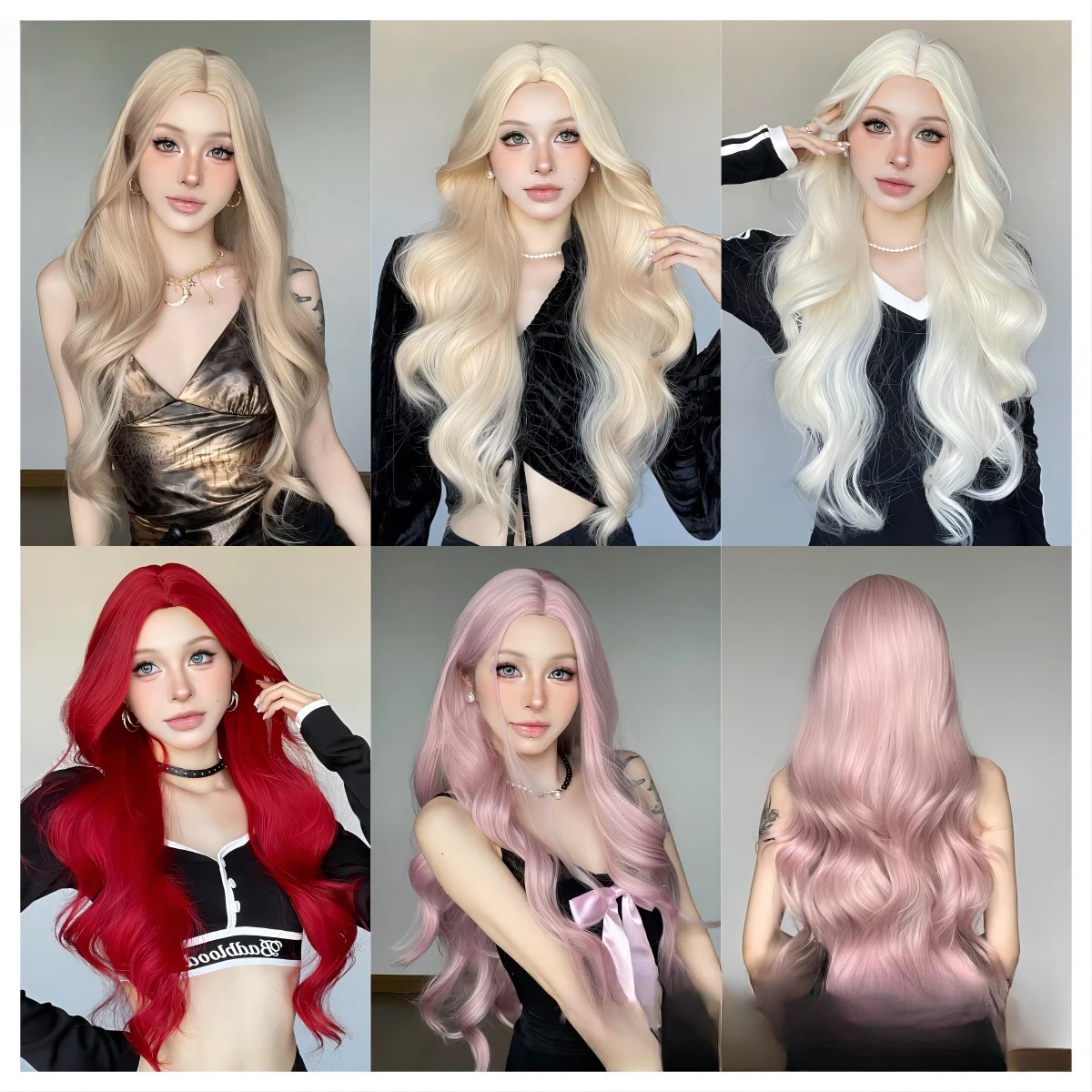 

Европейский и американский парик из химического волокна, средней длины, с крупными волнистыми локонами, бело-золотистый, длинные кудрявые волосы, головной убор.