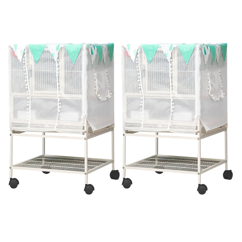 

N7MD 2PCS Small Pet Cage Side Barrier Urine Scatter Guard Cage Splash Proof Net Cover