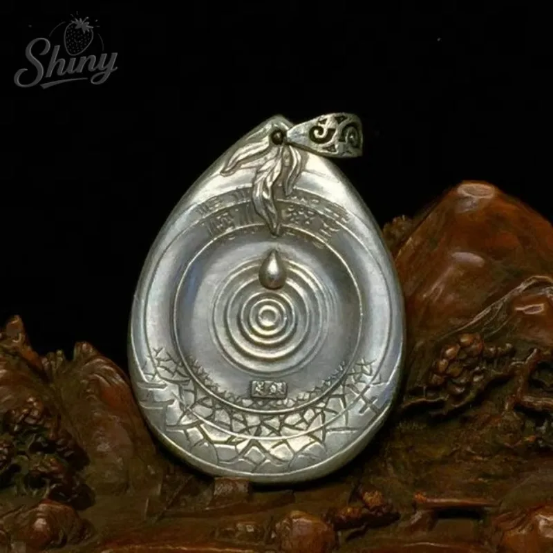 Collection Tibetan silver hand carved Guanyin bodhisattva Buddha amulet Statue Buddhist Décor