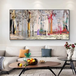 GATYZTORY 60x120cm Frame Diy Painting By Numbers Colorful Trees Landscape Canvas Painting Large Size For Living Room Home Decor