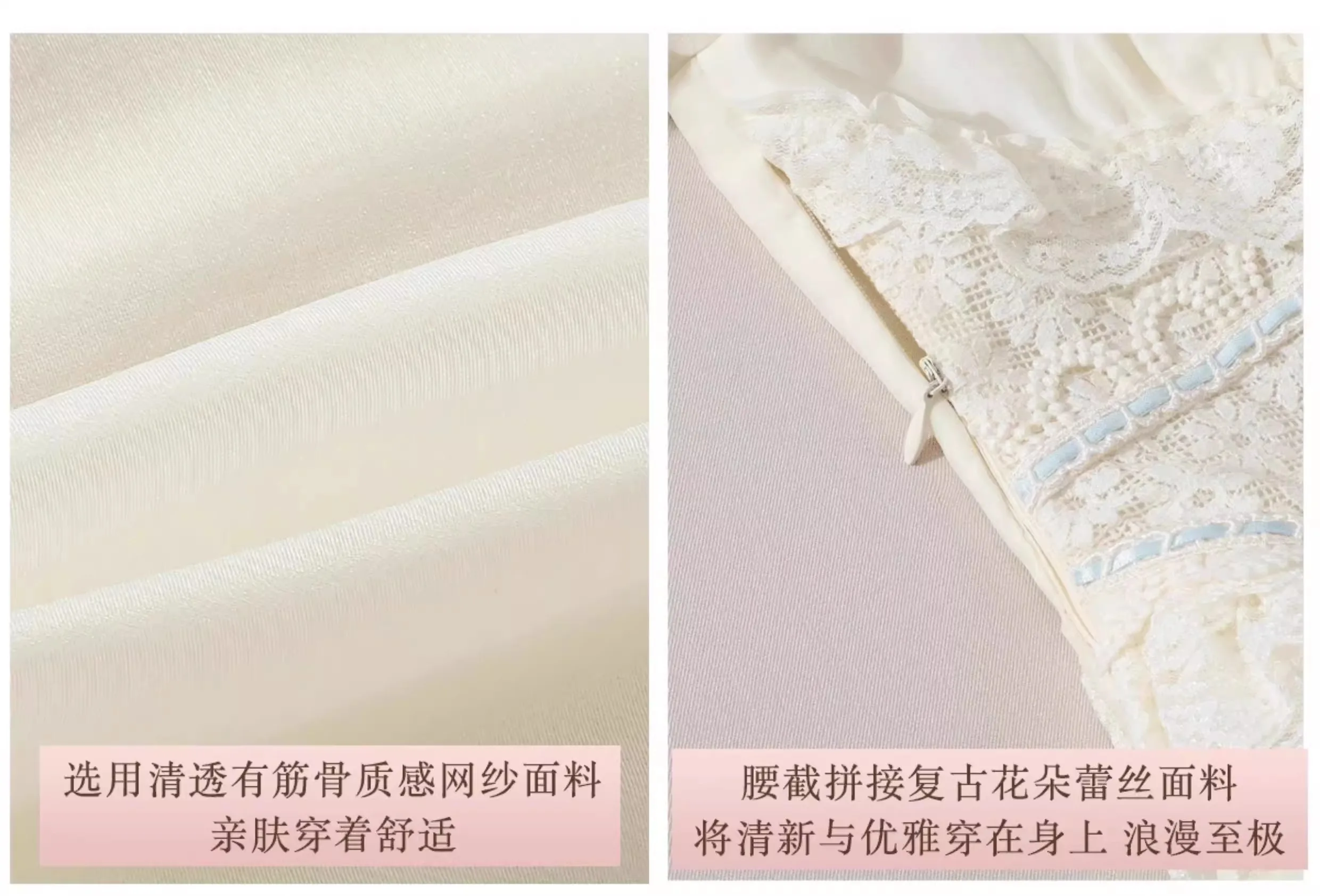 TIYIHAILEY Jesienna Sukienka Damska Długa Maxi z Bufiastymi Rękawami XS-XL Vintage z Wysokim Stanem Koronkowa Dekolt typu Slash Białe Sznurowanie 2025