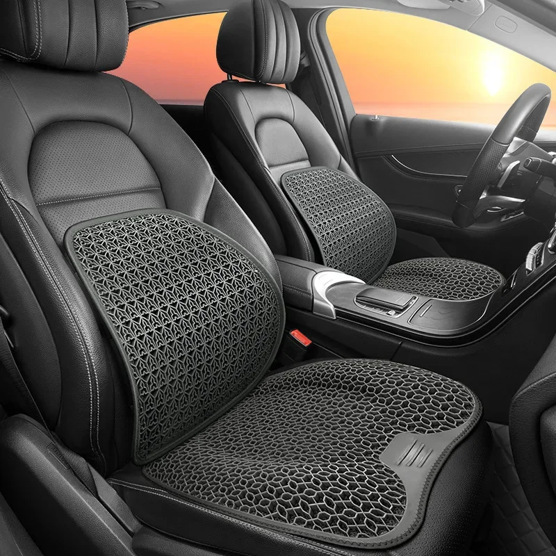 

Summer Car Lumbar Support with Honeycomb Gel Ice Silk Breathable Back Cushion for Driving&Office Chair Ventilated Seat Backrest