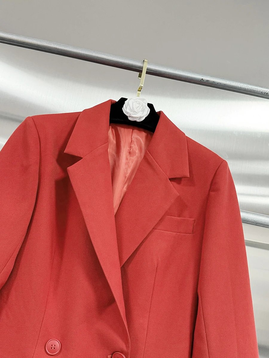 Chiever sólido emendado bolso chique jaqueta feminina lapela manga longa solta commute temperamento jaquetas femininas outono moda nova