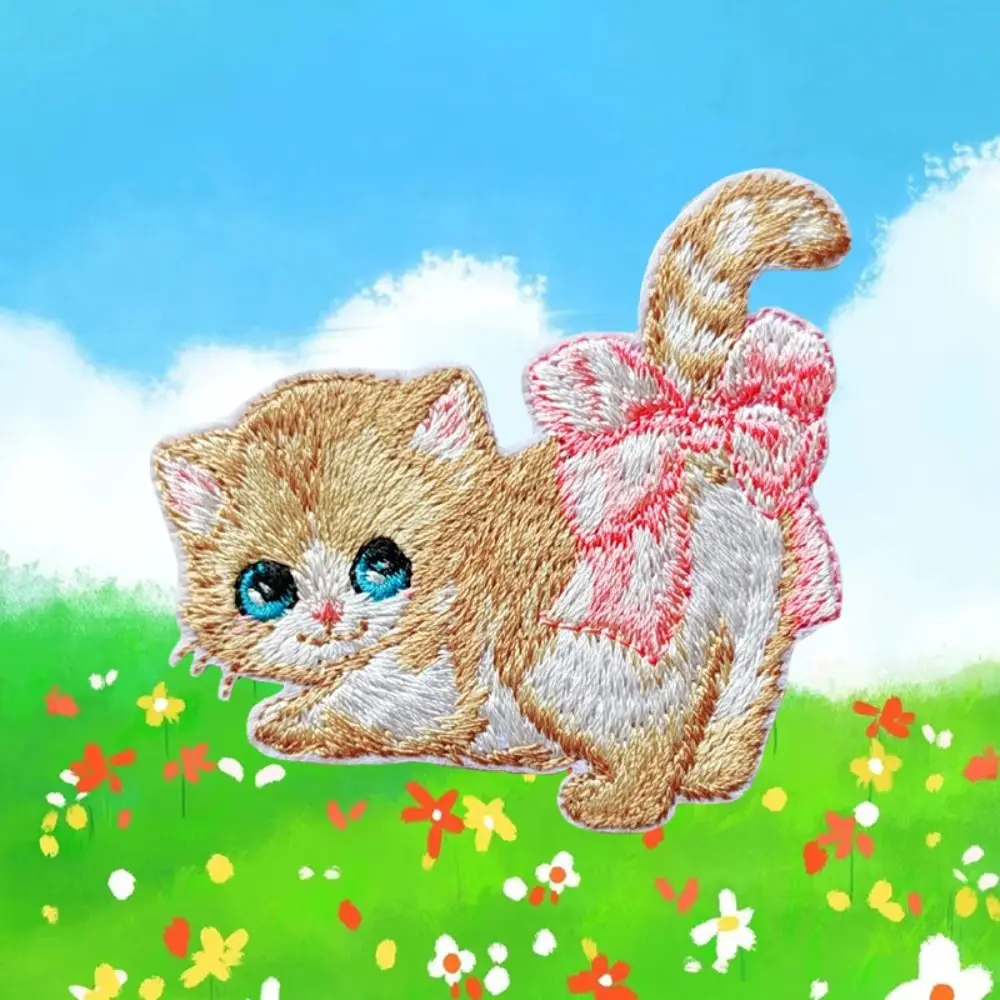 Self-adhesive Cartoon Cat Embroidered Patch DIY Cute Clothing Patch Clothes Stickers Clothes Appliques Sewing - Image 5