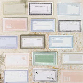 Yoofun 30 Stks/partij Vintage Memo Pad Met Frame Eenvoudig Scrapbooking Decoratiemateriaal Papier Schoolbenodigdheden Notitieblok