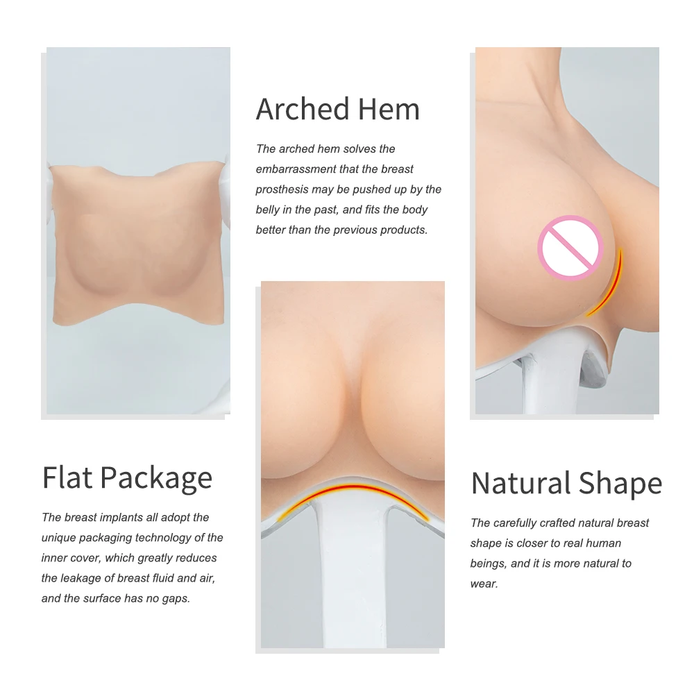 نمط جديد ارتفاع الرقبة سيليكون أشكال الثدي C إلى G كوب سيليكون صدرية لملابس كروسدرينج #6
