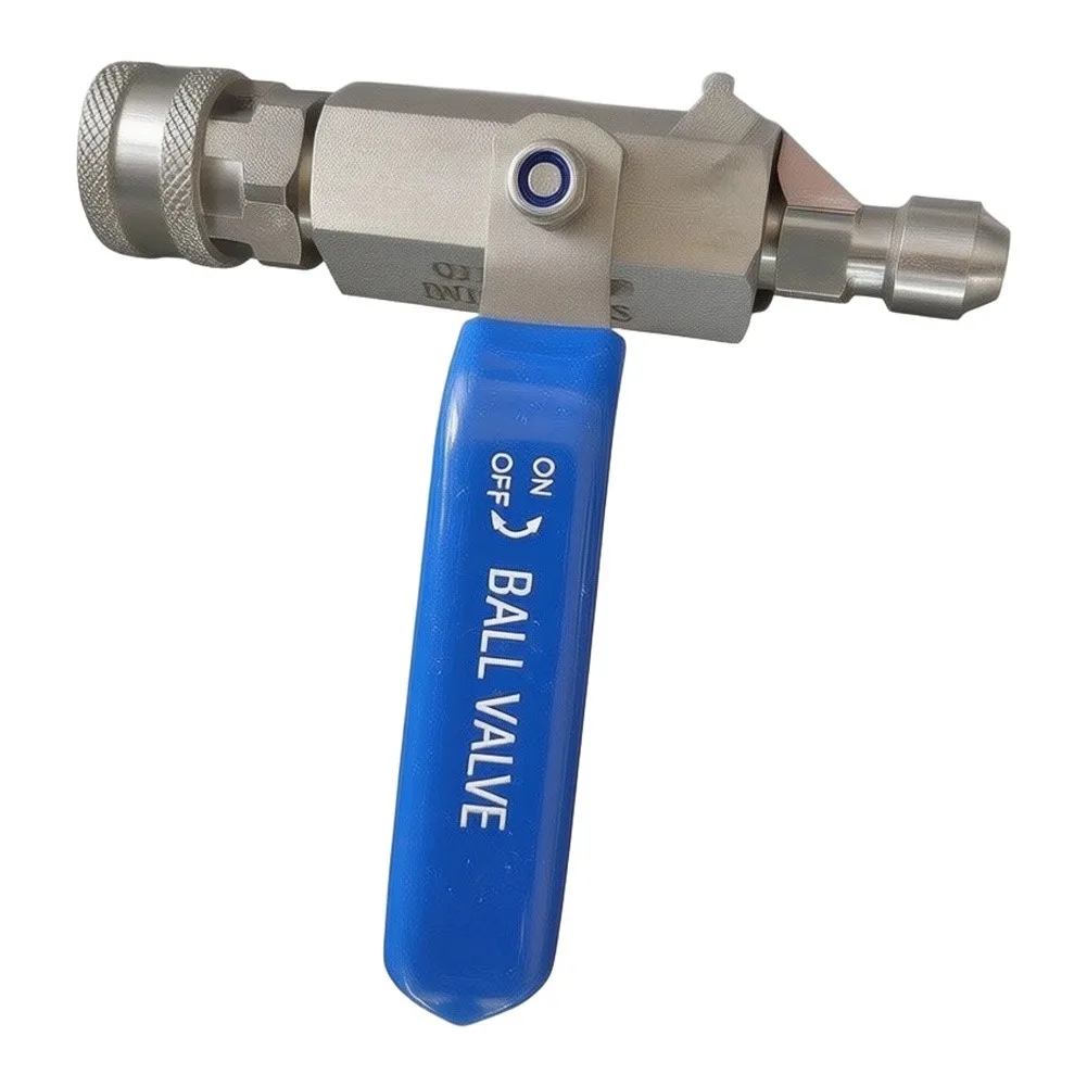 5000 PSI Rated Stainless Steel Ball Valve for Pressure Washer Hose Connections Using 3/8 Inch Quick Connect Design