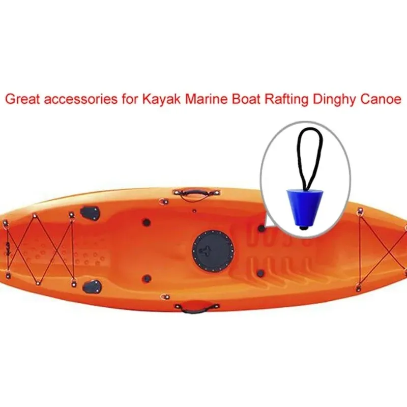 Drain Holes Stopper Kit with Cord Rope Replacement Kayak Scupper Plug Kits Kayak Canoe Marine Boat Dinghy Scupper Plug for Boat view 3