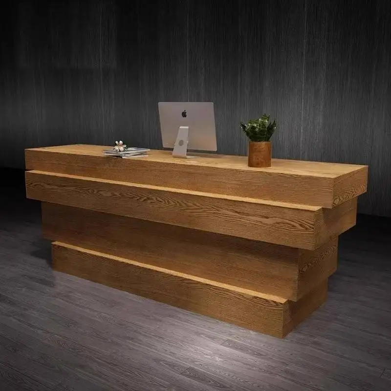 مكاتب الاستقبال الحديثة للمطاعم بشعار فاخر لعيادة أمين الصندوق مكاتب الاستقبال الأمامية الكلاسيكية مكتب أثاث Biurko Do Recepensione