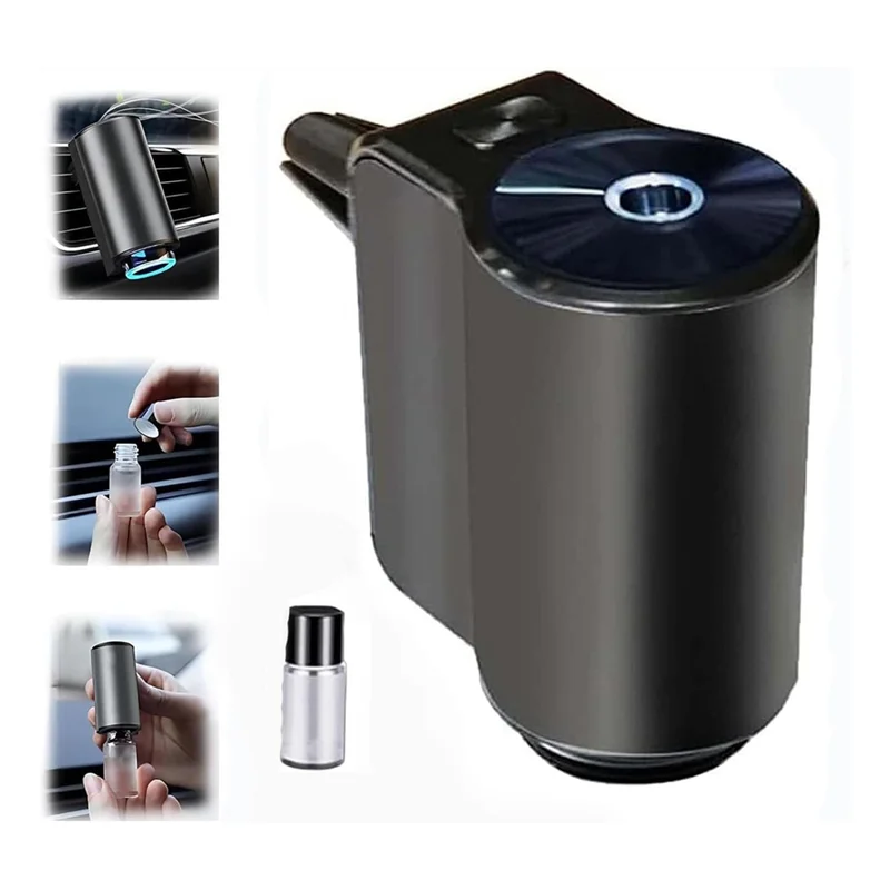 -A14E Ambientador de carro inteligente portátil Ambientador de carro inteligente, plástico preto com 1pcs garrafa vazia (sem óleo essencial)