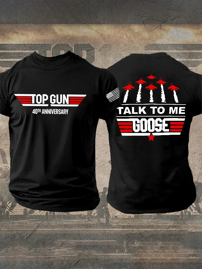 Herren Retro Aviation Zitat Grafik T-Shirt Lässiges Rundhals-Shirt mit Amerikanischer Flagge am Ärmel Schwarz Weiß Rot Grün