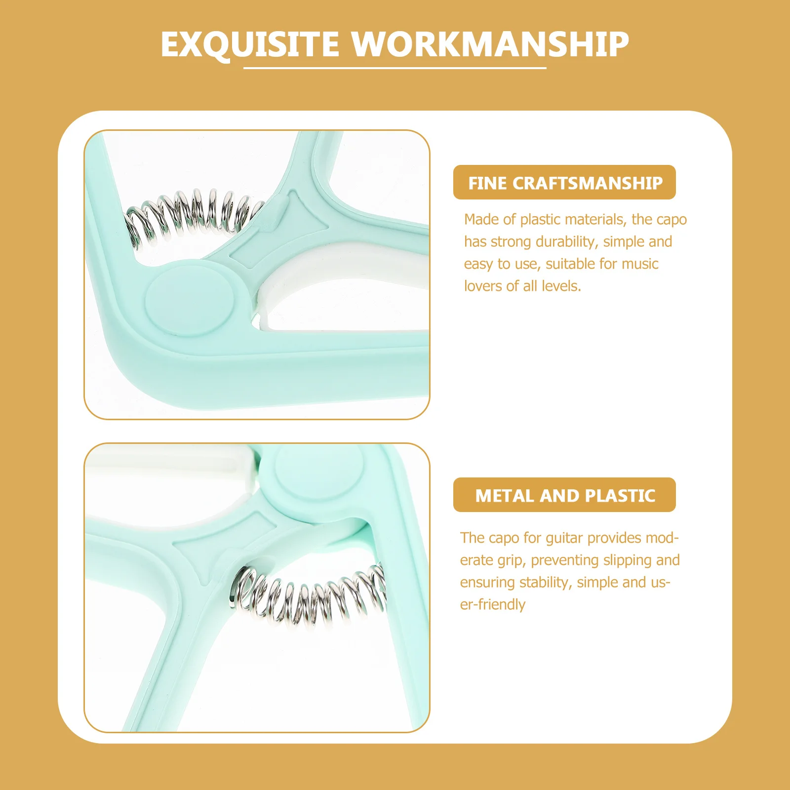 2 Buah Capo Gitar untuk Ukulele Elektrik Akustik Klip Plastik Tuner Aksesori Instrumen Senar Klasik Folk Capo Tahan Lama