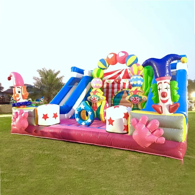 Colorful Clown Children's Castle Inflatable Slide Inflatable Slide and TrampolineCombination Children's Entertainment Facilities