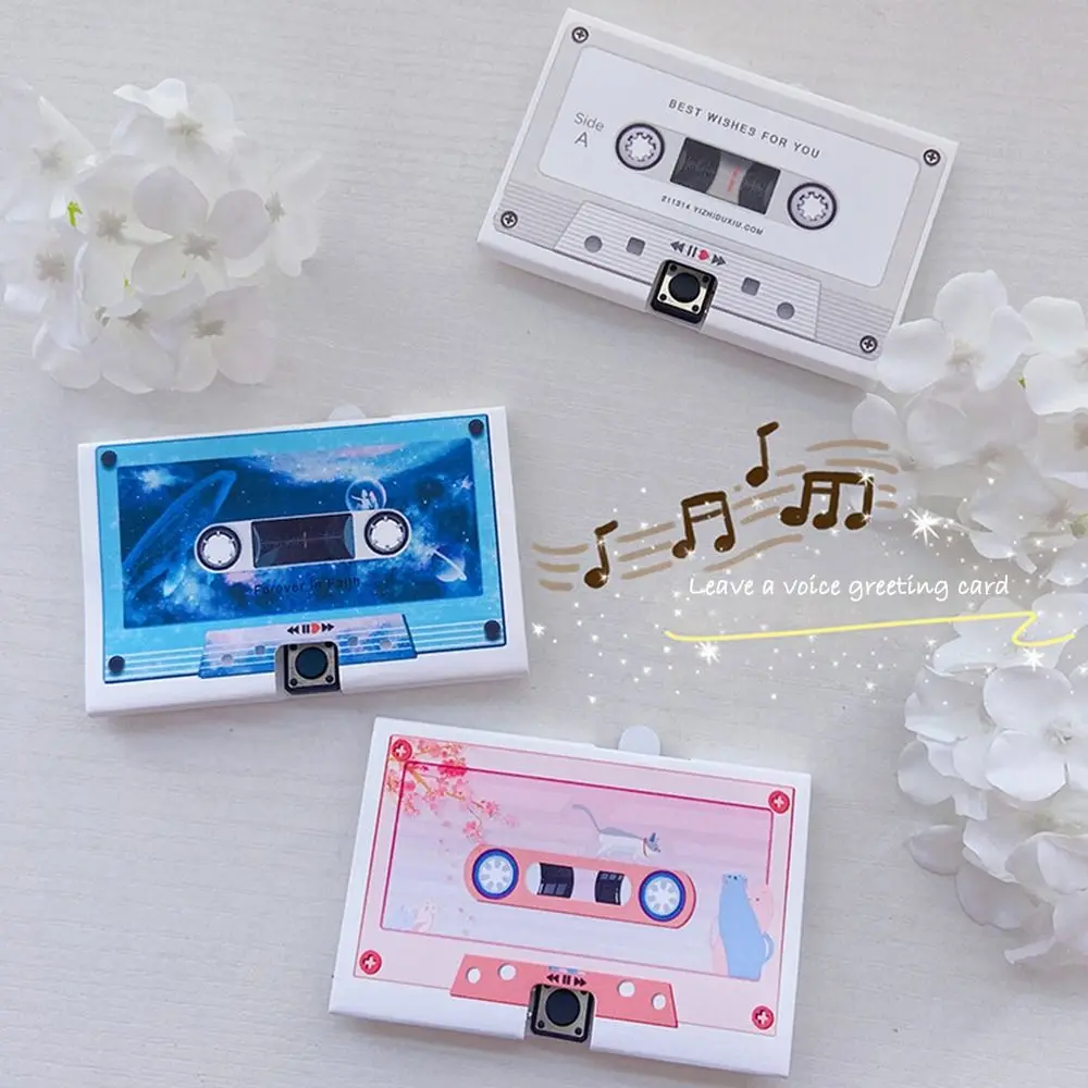 

Voice Card Tape Voice Audio Cassette Recordable DIY Recording Voice Card Invitation Thank You Card Self-made