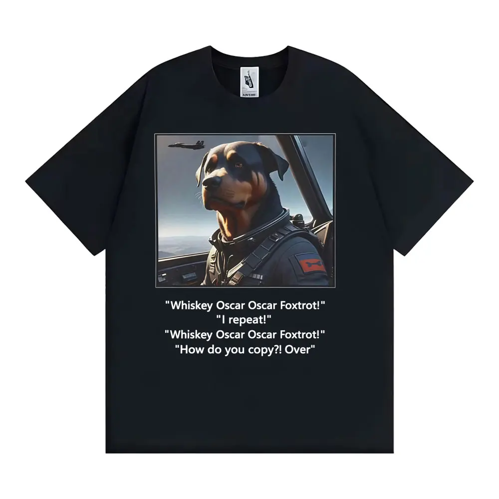 

Rottweiler Dog Pilot A Funny Puppy Aviation Meme T-Shirt Men's Clothing Fashion Gothic T Shirts Summer Tops Short Sleeve T Shirt