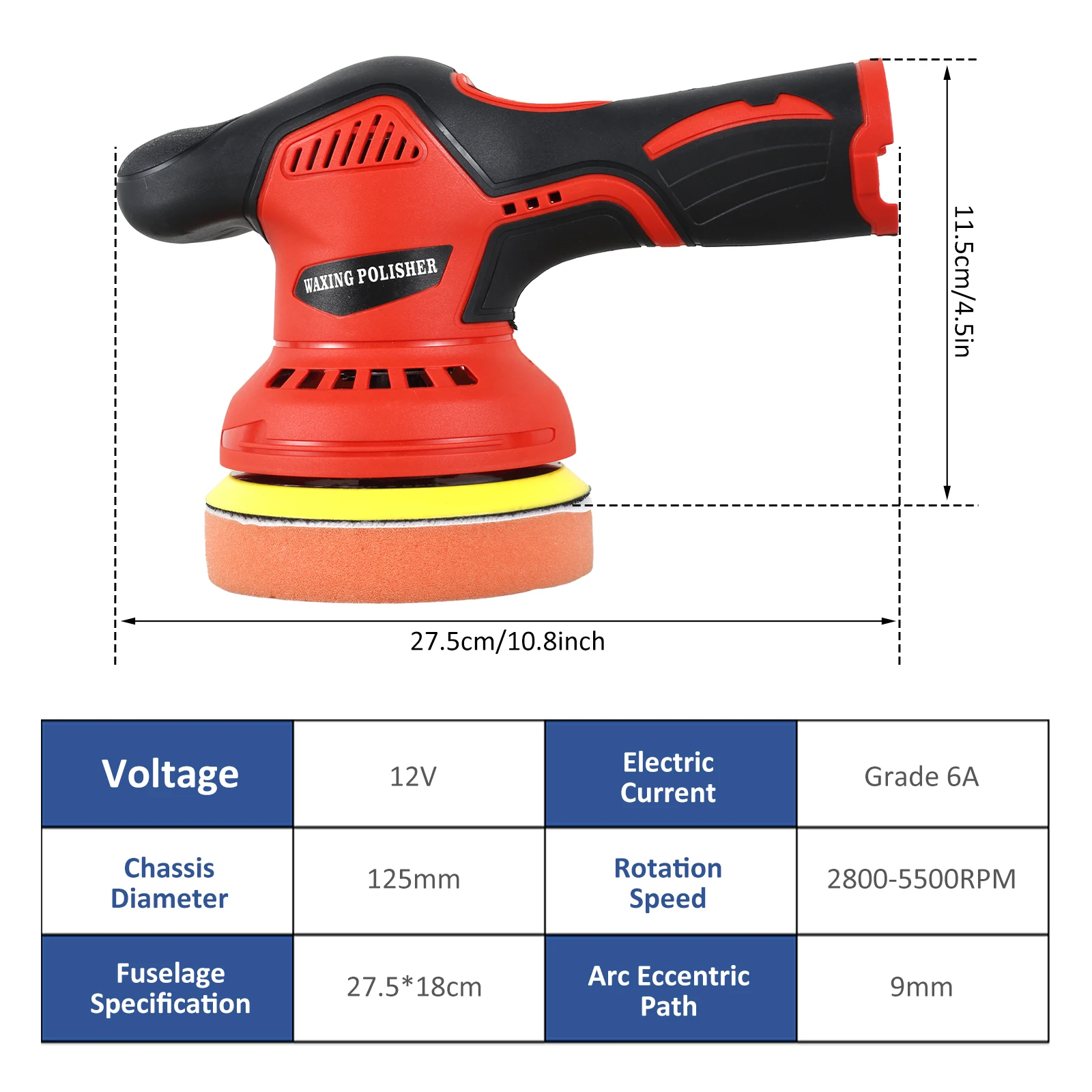 Car Polisher Set Cordless Portable Car Buffer 2500-5000RPM Adjustable Speed Polishing Machine Rechargeable Car Buffers Machines